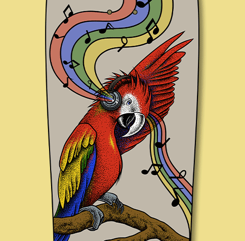 Parrot Jam thumbnail Skateboard Art for BUSH Boards