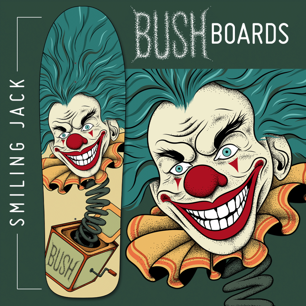 Smiling Jack Skateboard Art